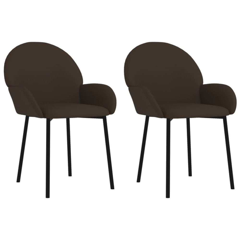 Vidaxl Jedálenské stoličky 2 ks hnedé umelá koža